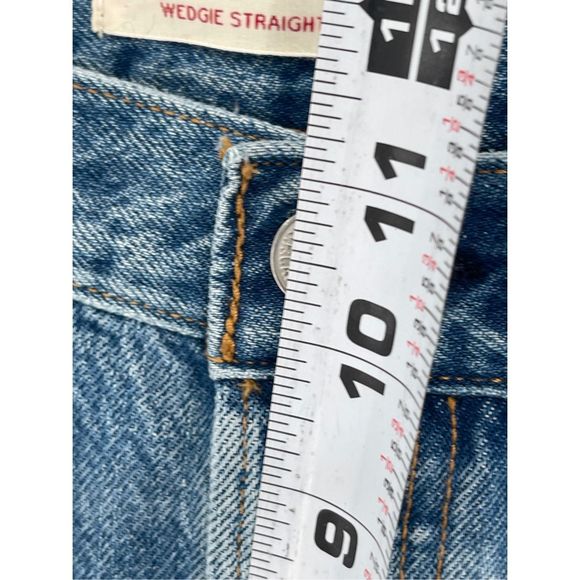 Levi's Wedgie Straight Jeans Women's Size 30 Blue High Rise Distressed - Picture 7 of 13